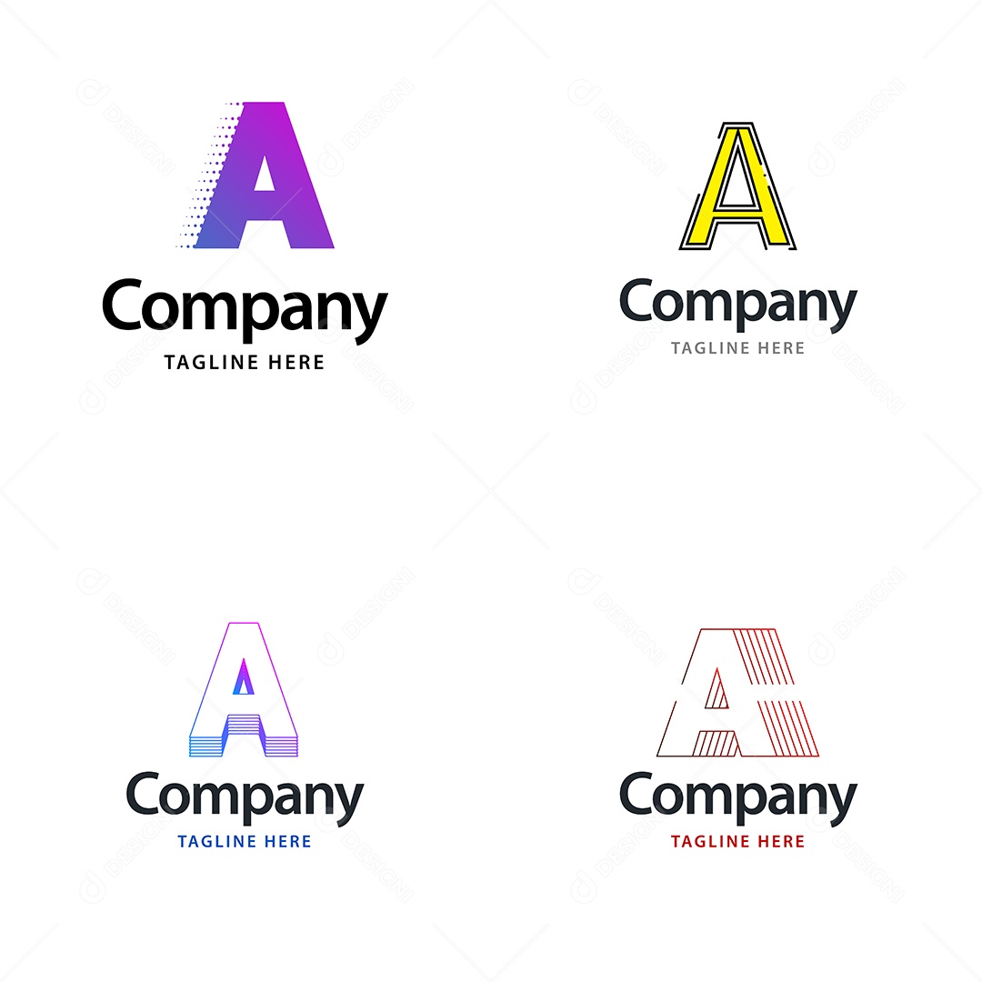 Logo A Personalizada Logotipos Modernos AI Editável
