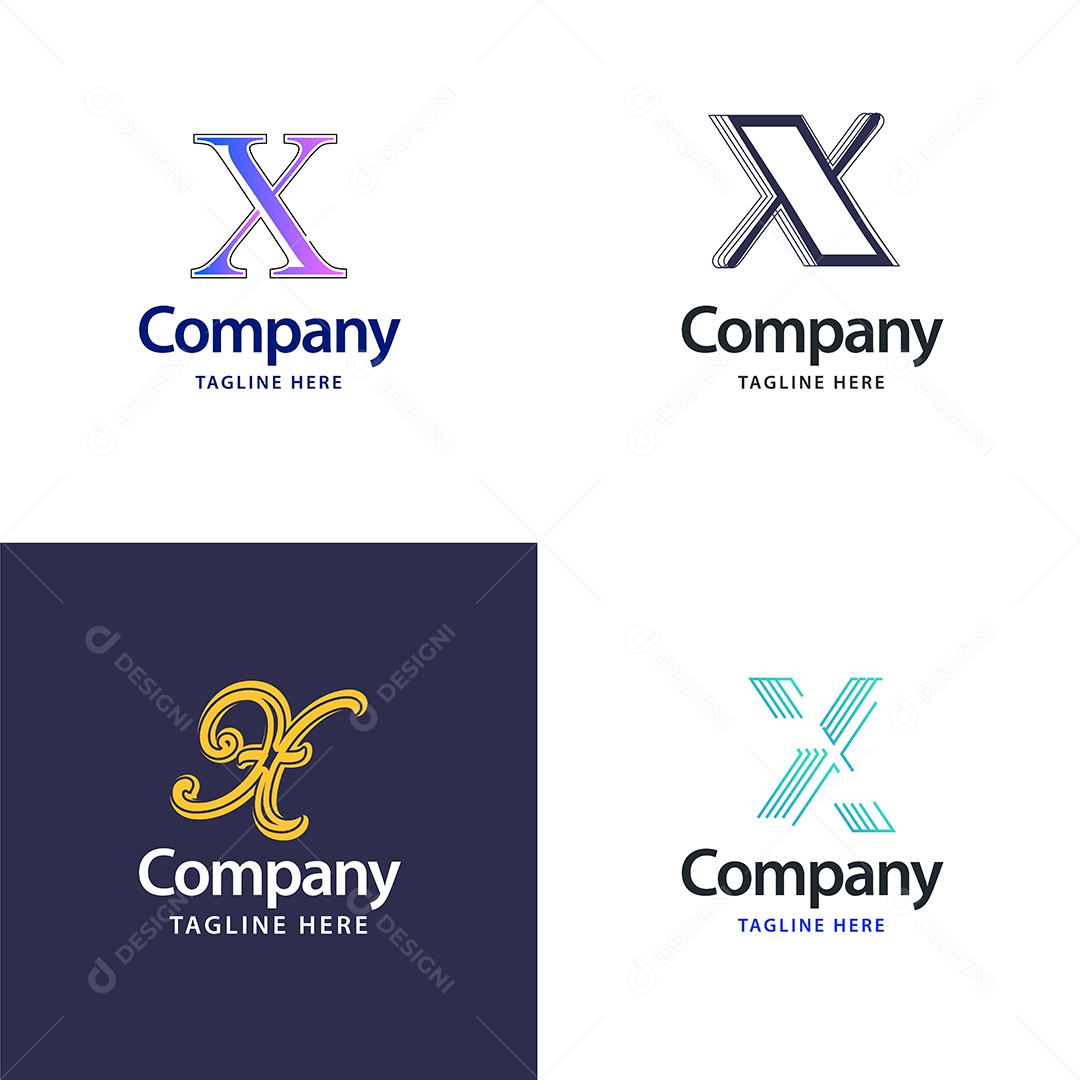 Logo X Personalizada Logotipos Modernos AI Editável