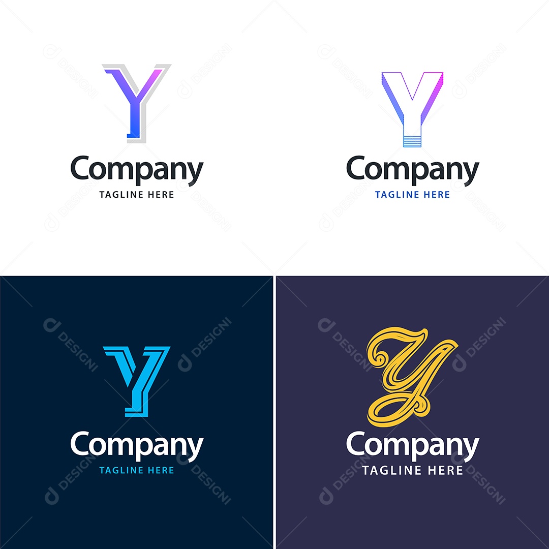 Logo Y Personalizada Logotipos Modernos AI Editável