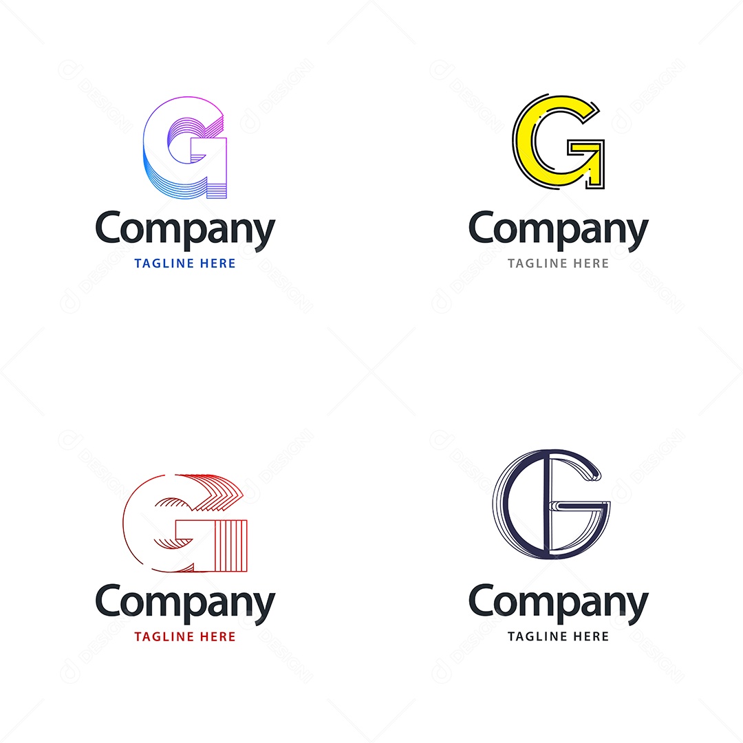 Logo G Personalizada Logotipos Modernos AI Editável