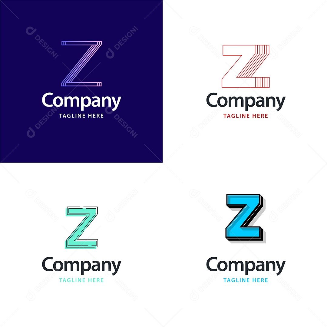 Logo Z Personalizada Logotipos Modernos AI Editável