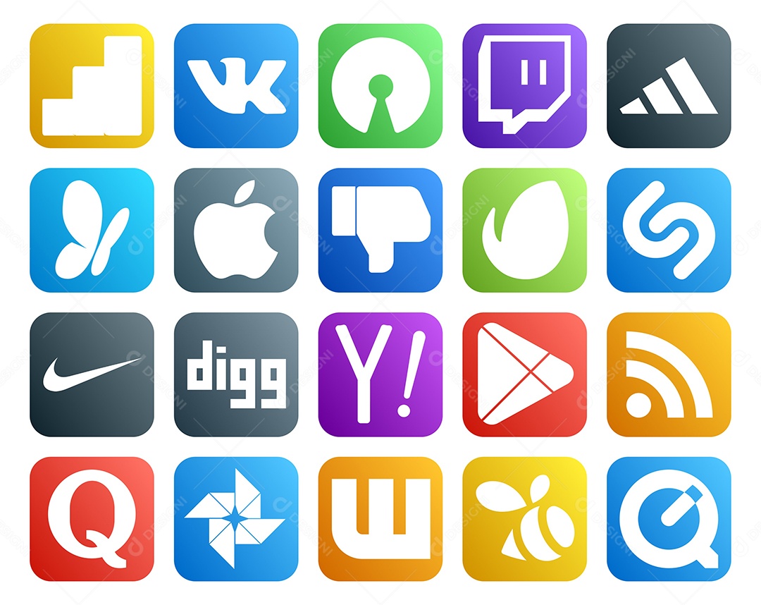 Pacote de Ícones Mídia Social Vetor EPS
