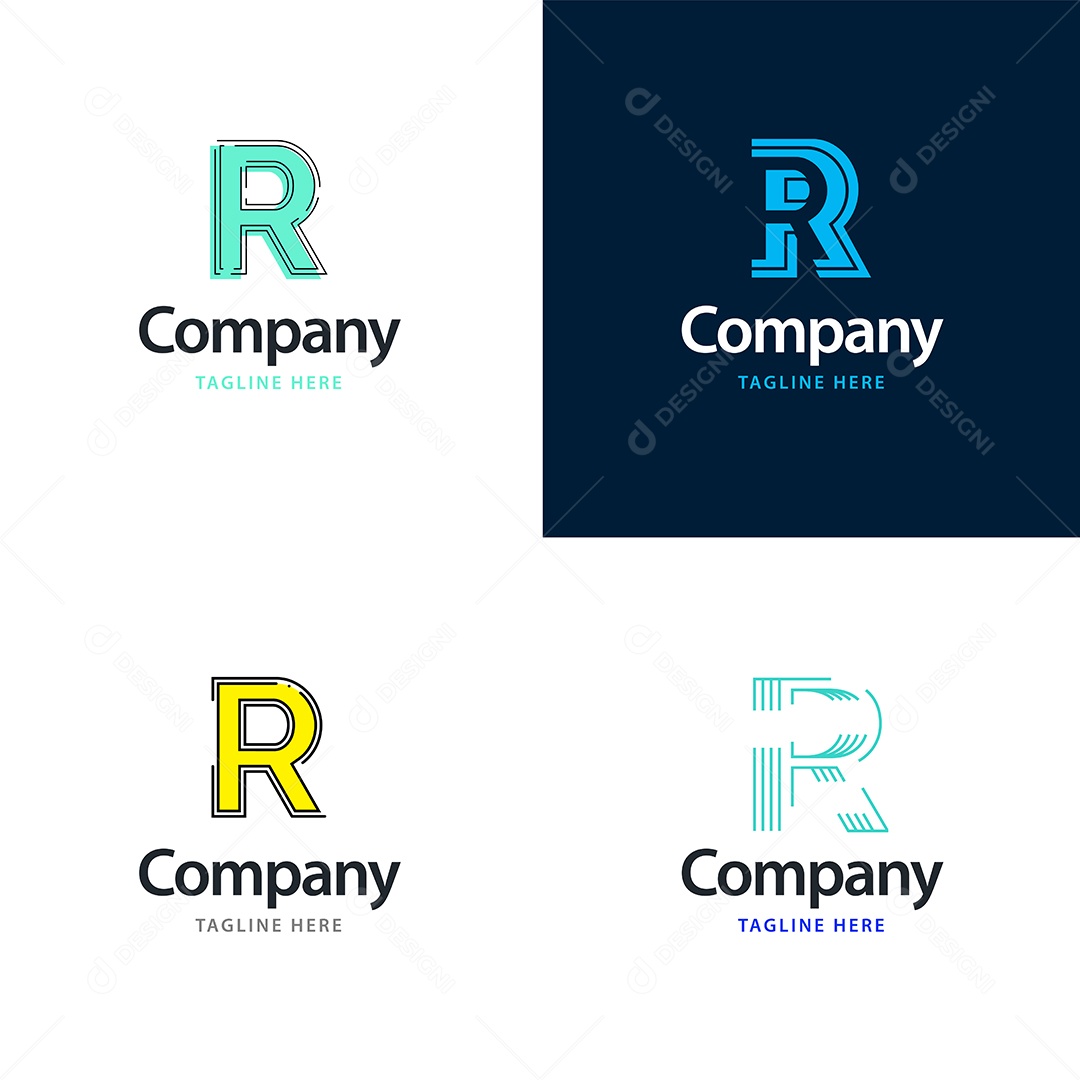 Logo R Personalizada Logotipos Modernos AI Editável