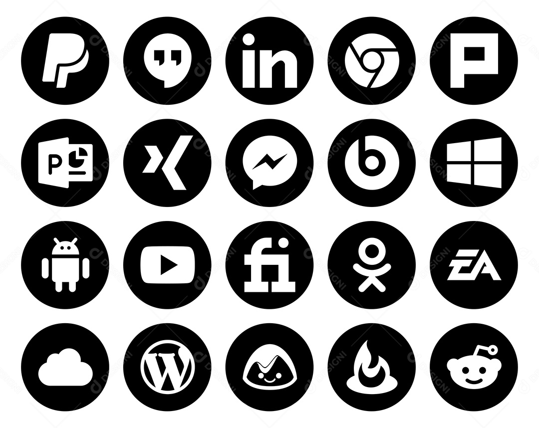 Pacote de Ícones Mídia Social Vetor EPS