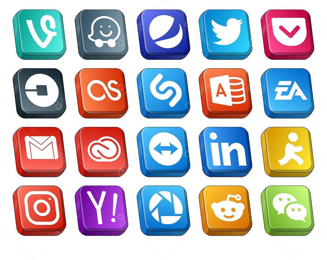 Pacote de Ícones Mídia Social Vetor EPS