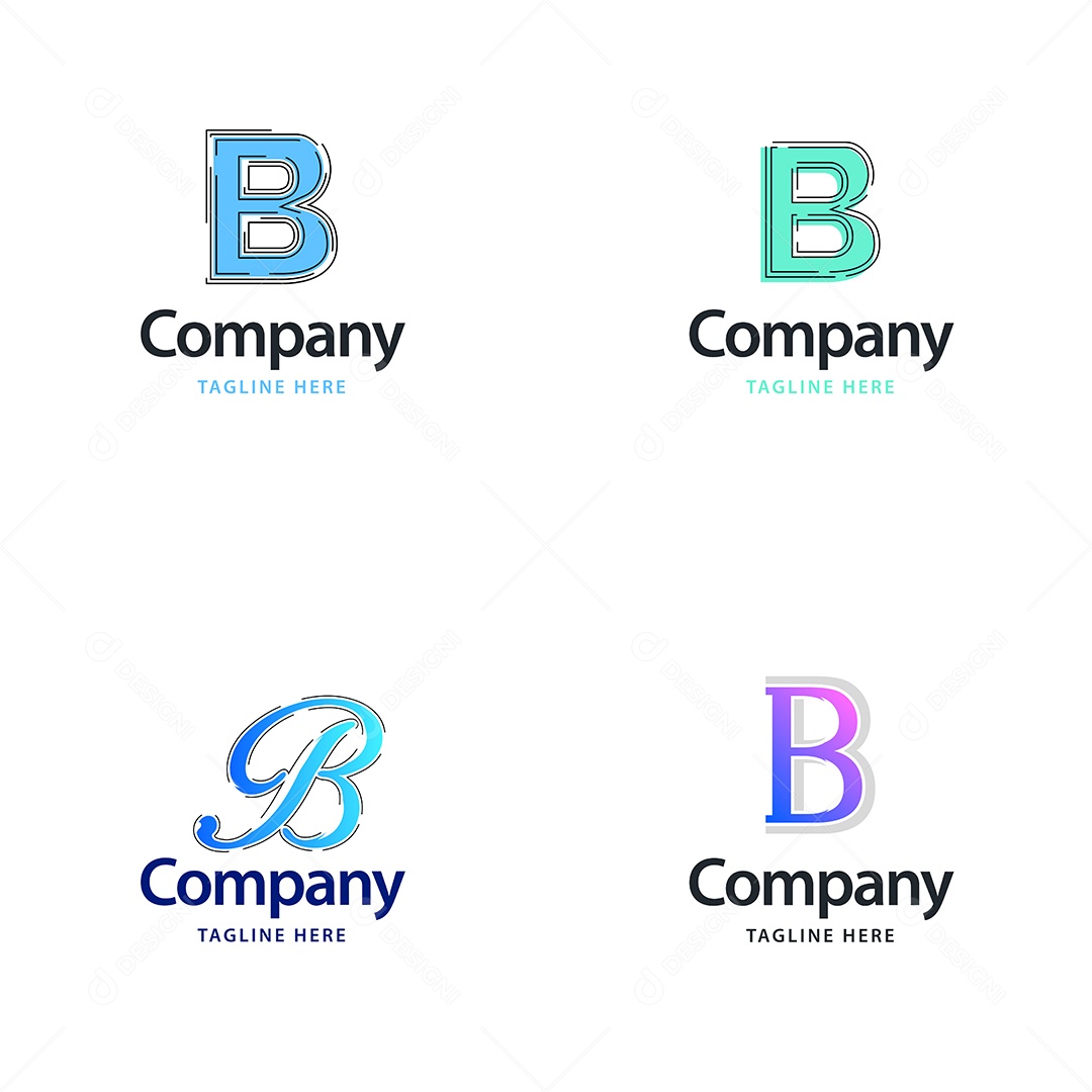 Logo B Personalizada Logotipos Modernos AI Editável