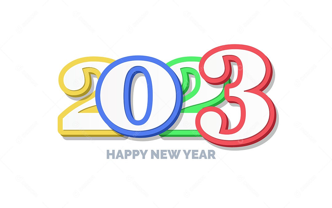 Símbolo de Feliz Ano Novo de 2023 Vetor EPS