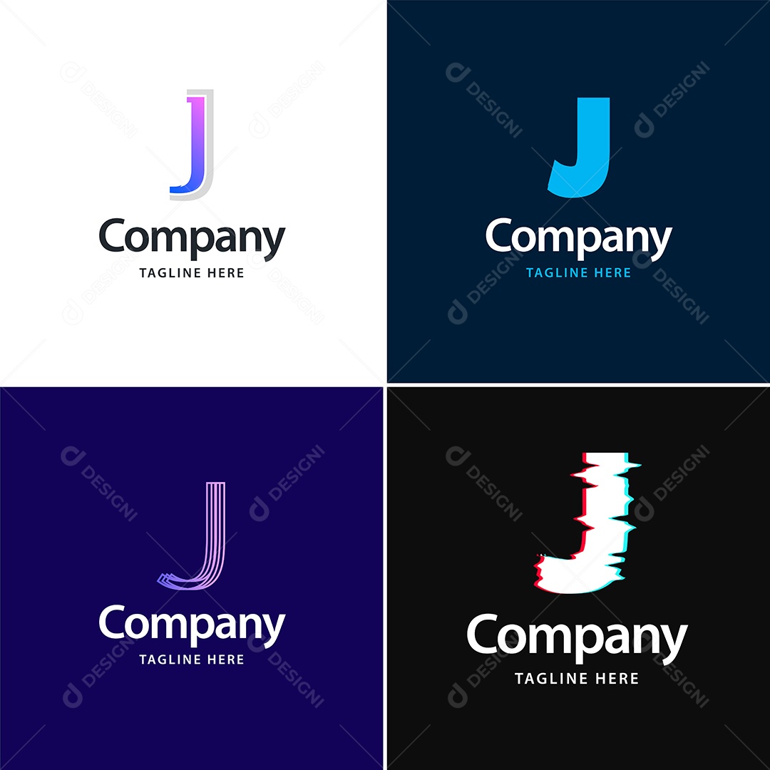 Logo J Personalizada Logotipos Modernos AI Editável