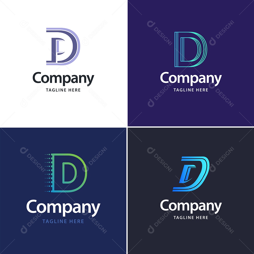 Logo D Personalizada Logotipos Modernos AI Editável