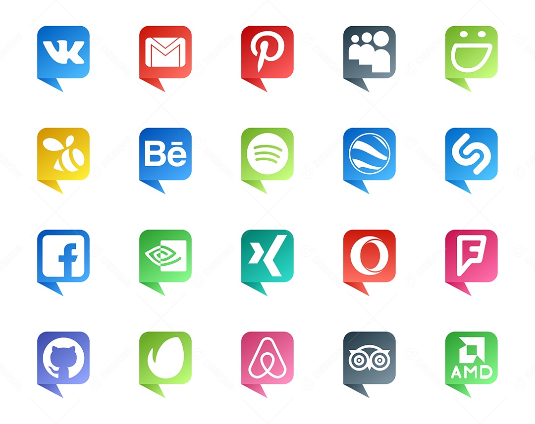 Pacote de Ícones Mídia Social Vetor EPS