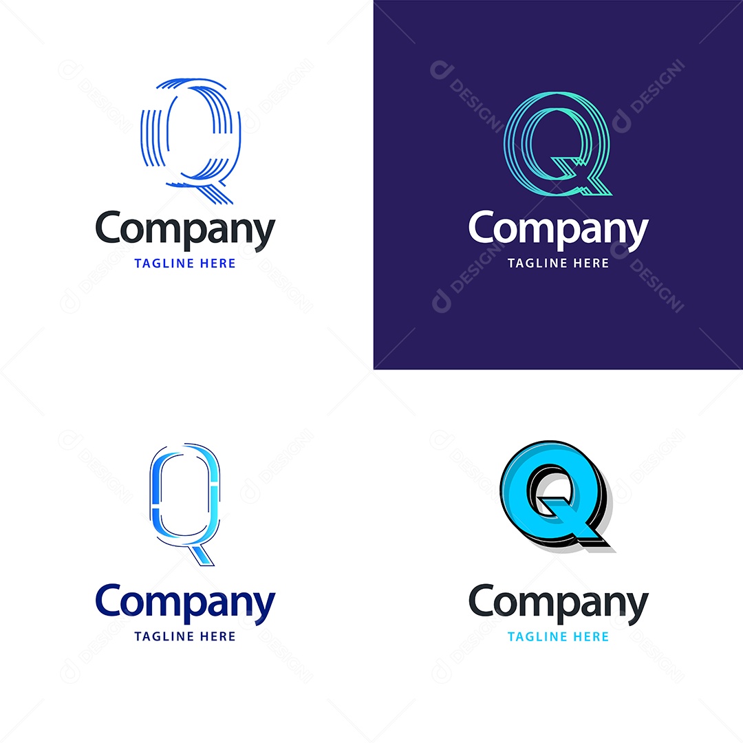 Logo Q Personalizada Logotipos Modernos AI Editável