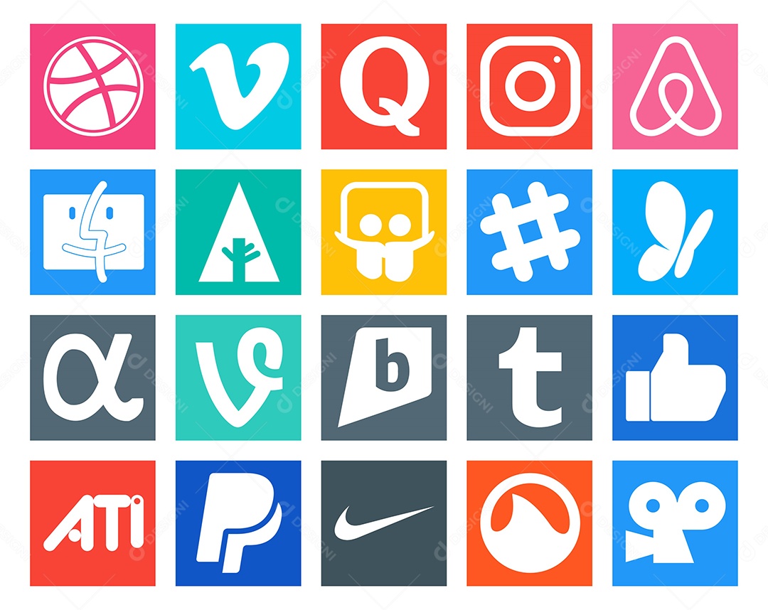 Pacote de Ícones Mídia Social Vetor EPS