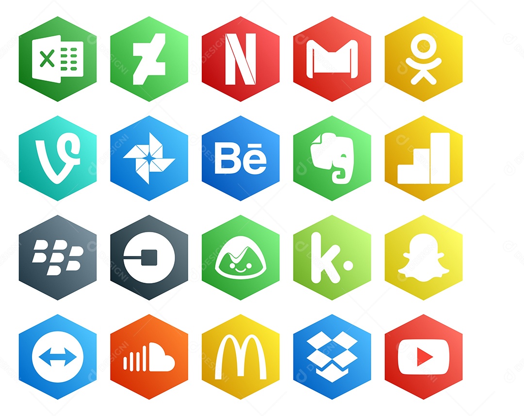 Pacote de Ícones Mídia Social Vetor EPS