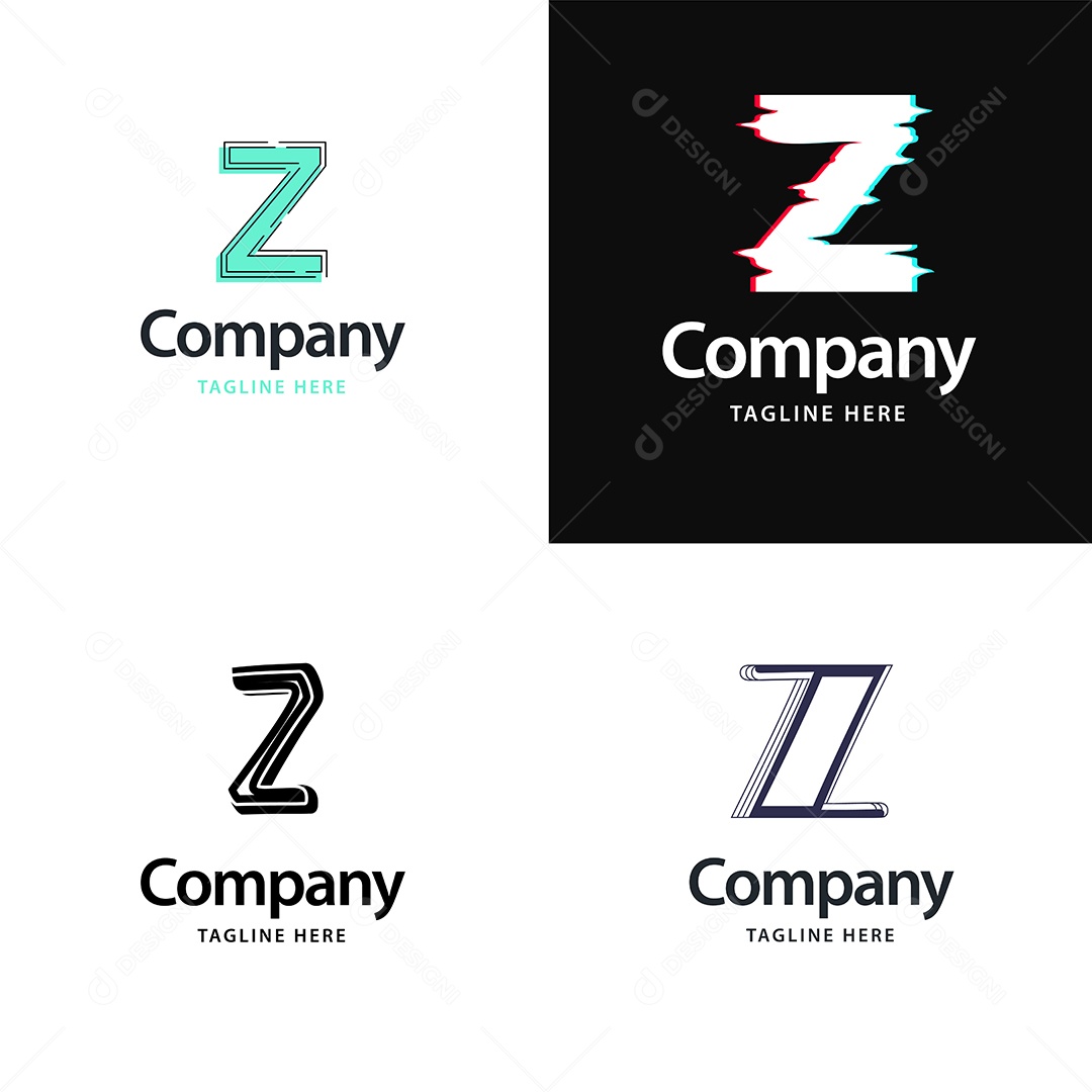 Logo Z Personalizada Logotipos Modernos AI Editável