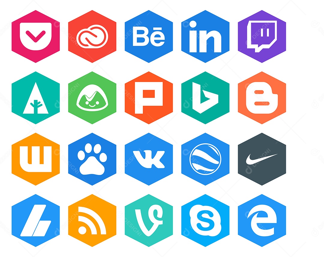 Pacote de Ícones Mídia Social Vetor EPS