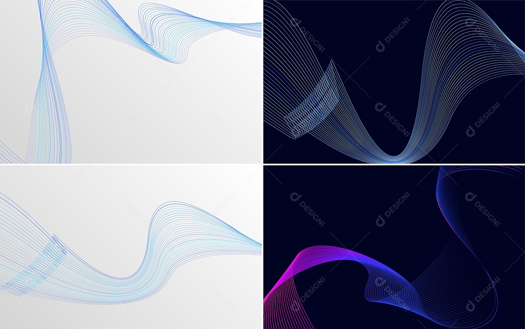 Conjunto de Padrões Geométricos de Linhas Vetor EPS