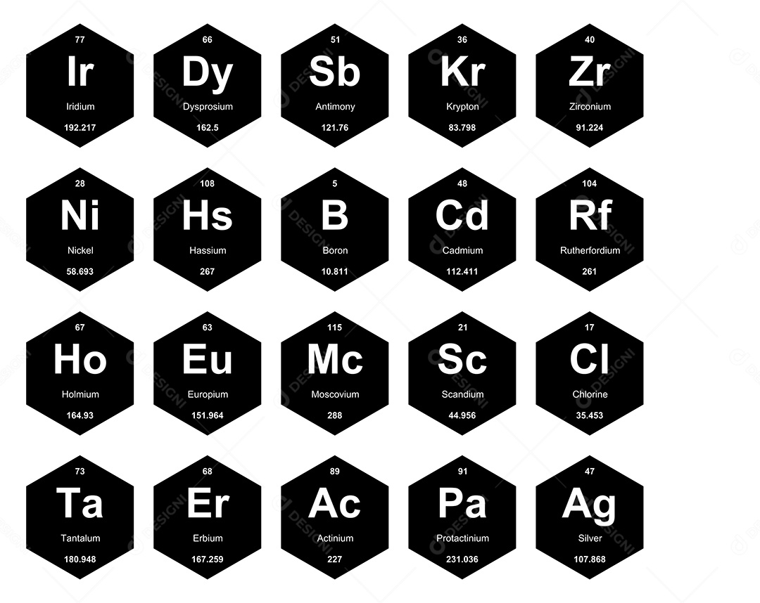 Tabela Periódica Ícones Vetor EPS