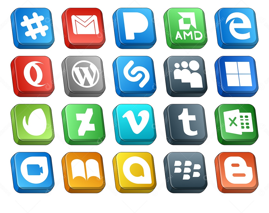 Pacote de Ícones Mídia Social Vetor EPS