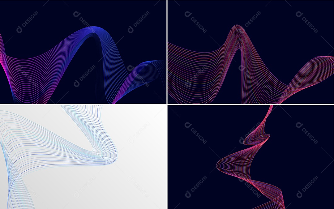 Conjunto de Padrões Geométricos de Linhas Vetor EPS