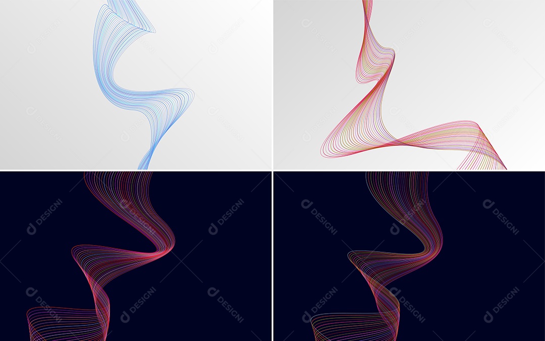 Conjunto de Padrões Geométricos de Linhas Vetor EPS