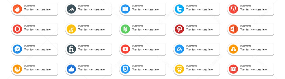 ícones de Mídia Social Vetor EPS
