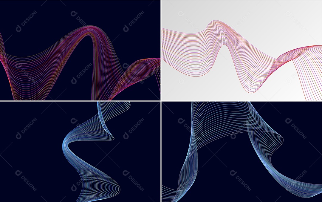 Conjunto de Padrões Geométricos de Linhas Vetor EPS