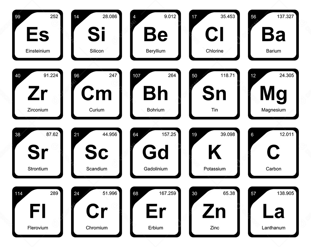 Tabela Periódica Ícones Vetor EPS