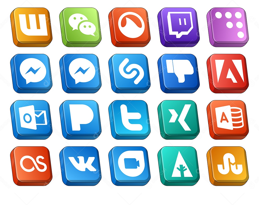 Pacote de Ícones Mídia Social Vetor EPS