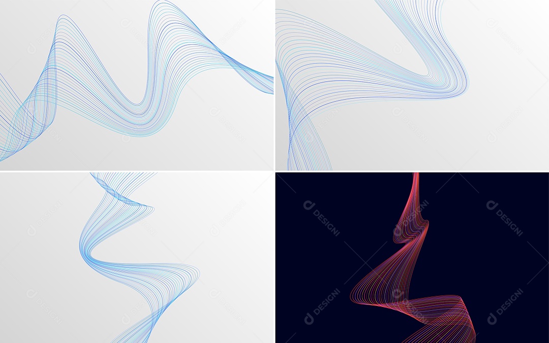 Conjunto de Padrões Geométricos de Linhas Vetor EPS