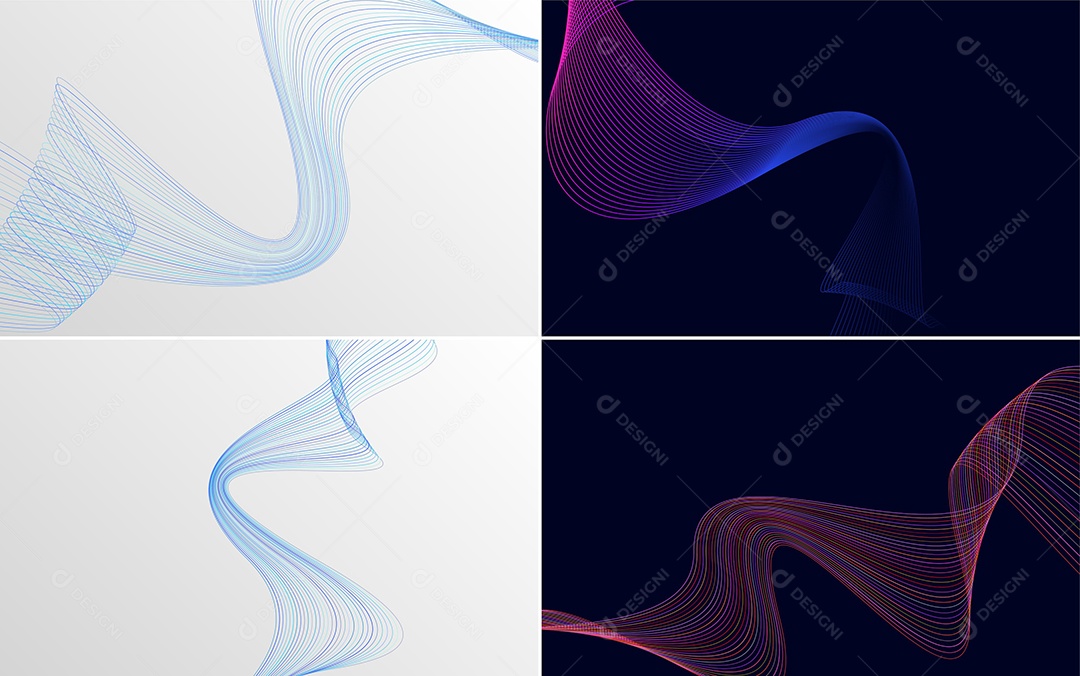 Conjunto de Padrões Geométricos de Linhas Vetor EPS