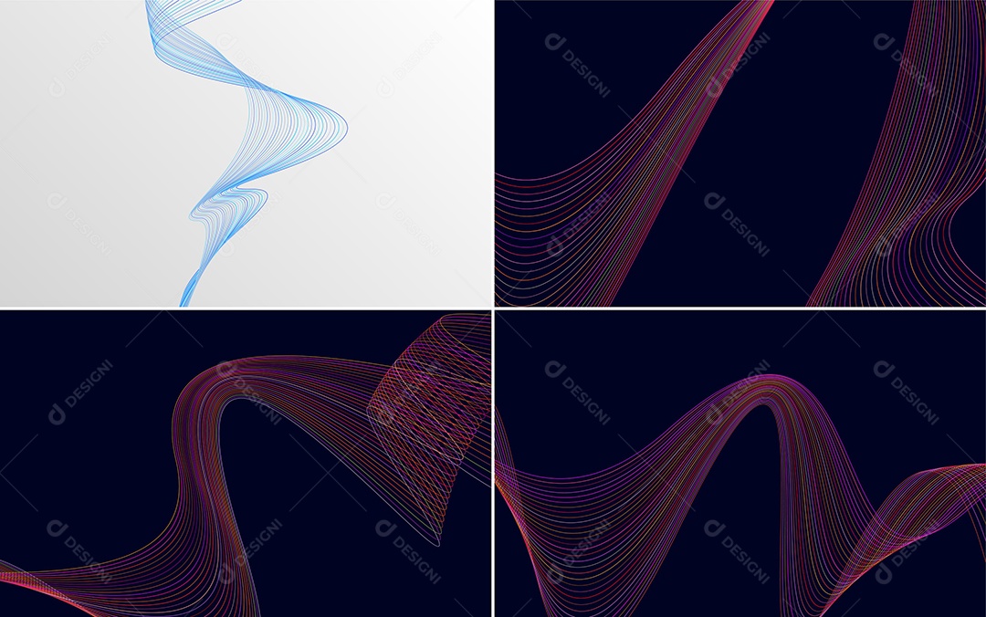 Conjunto de Padrões Geométricos de Linhas Vetor EPS