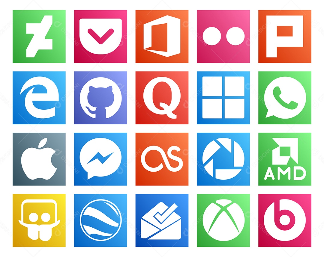 Pacote de Ícones Mídia Social Vetor EPS