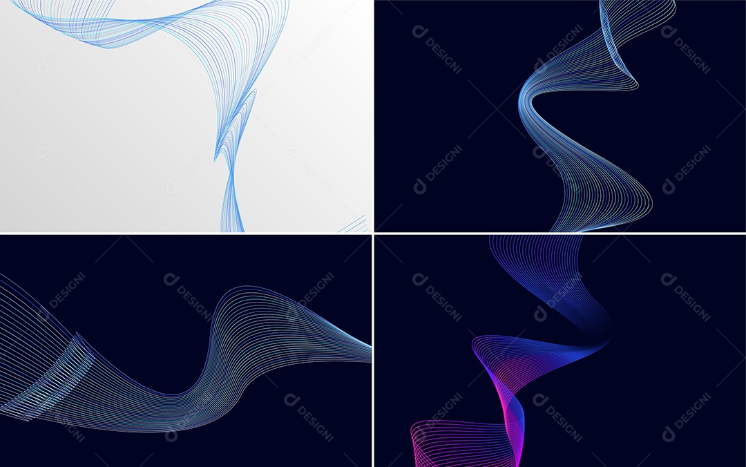 Conjunto de Padrões Geométricos de Linhas Vetor EPS