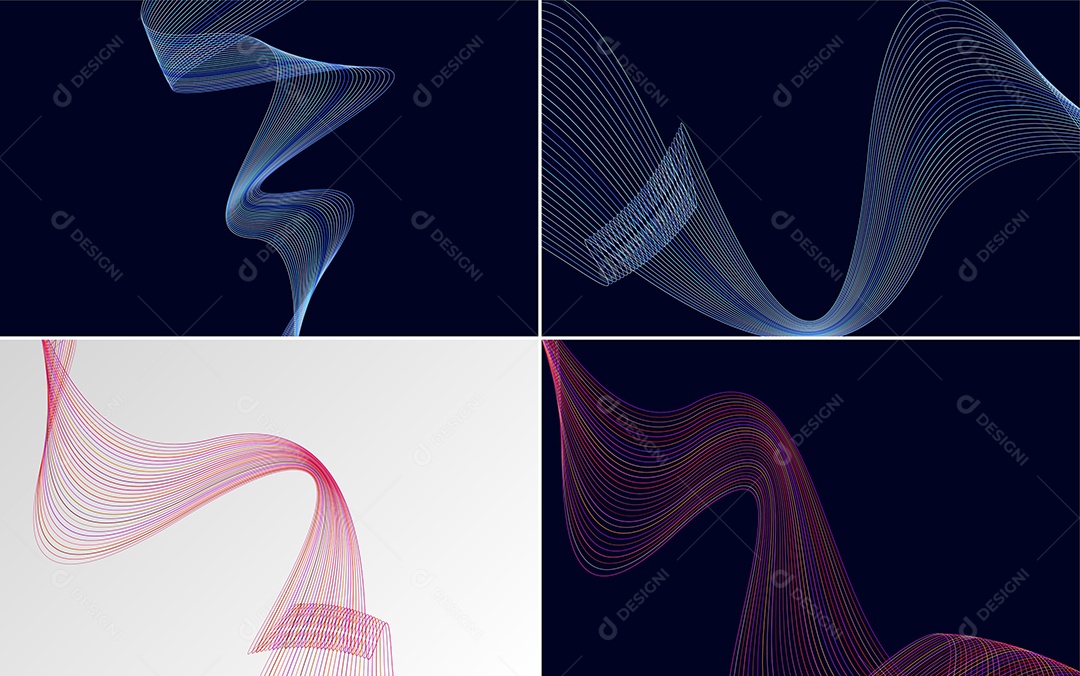 Conjunto de Padrões Geométricos de Linhas Vetor EPS