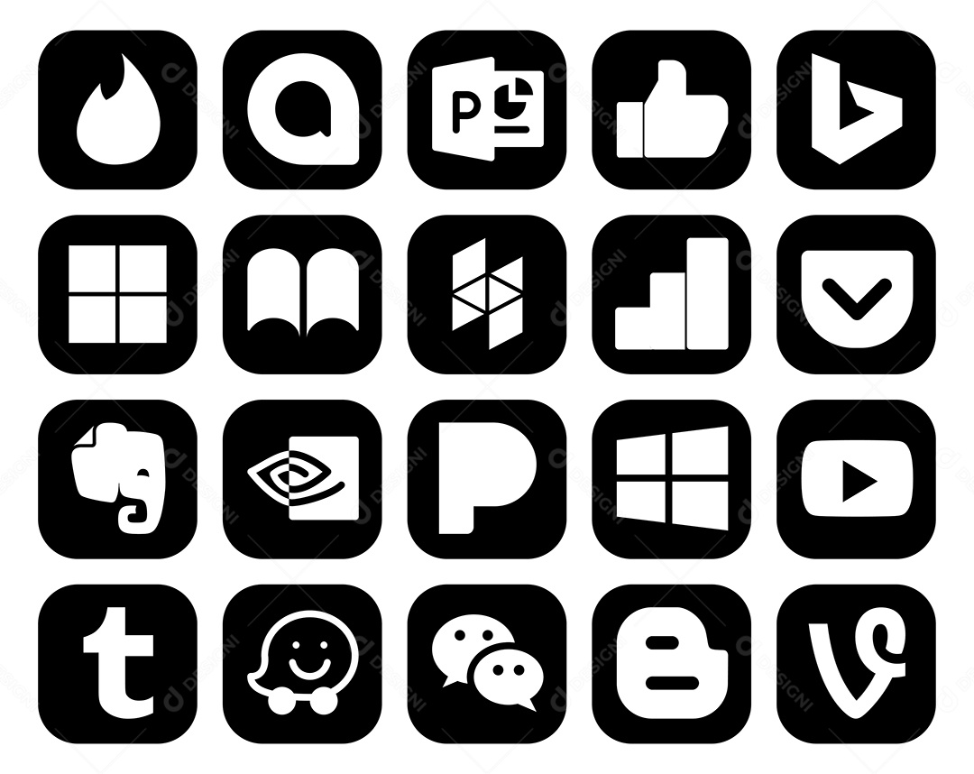 Pacote de Ícones Mídia Social Vetor EPS
