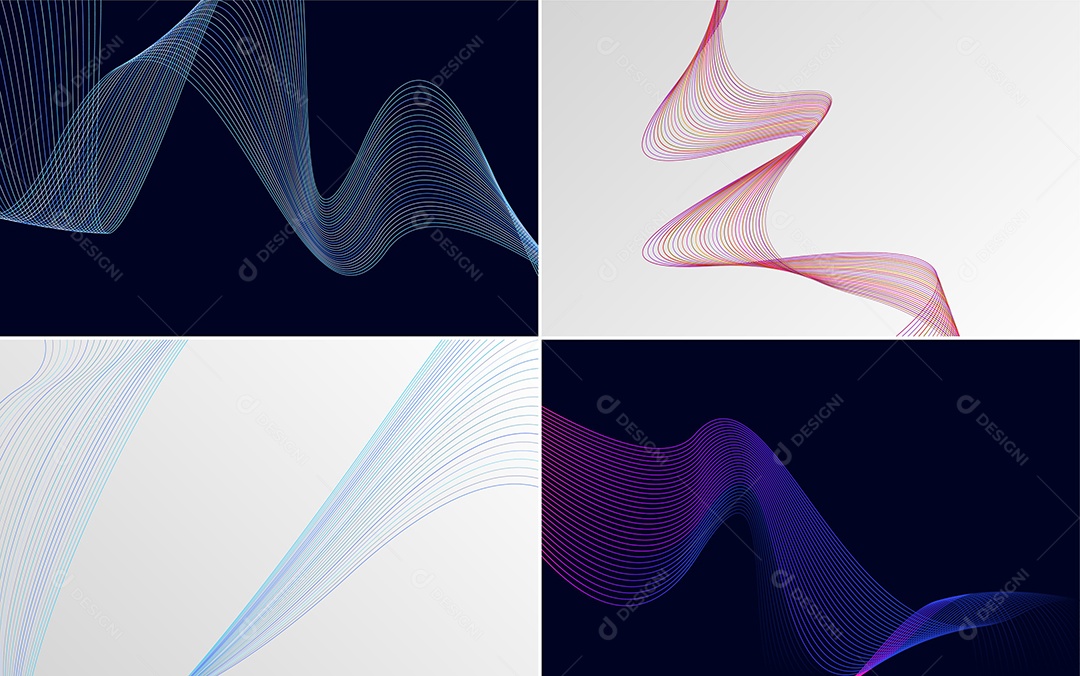 Conjunto de Padrões Geométricos de Linhas Vetor EPS