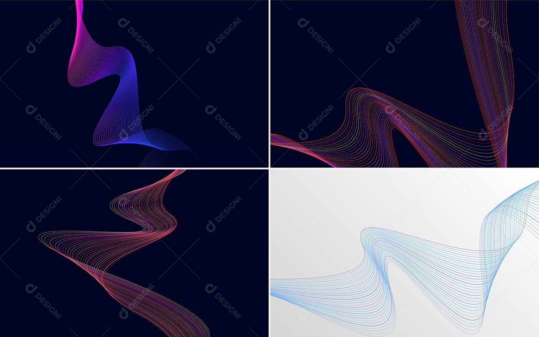 Conjunto de Padrões Geométricos de Linhas Vetor EPS