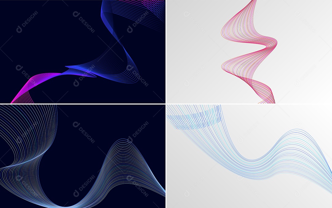 Conjunto de Padrões Geométricos de Linhas Vetor EPS