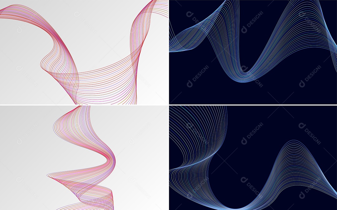 Conjunto de Padrões Geométricos de Linhas Vetor EPS