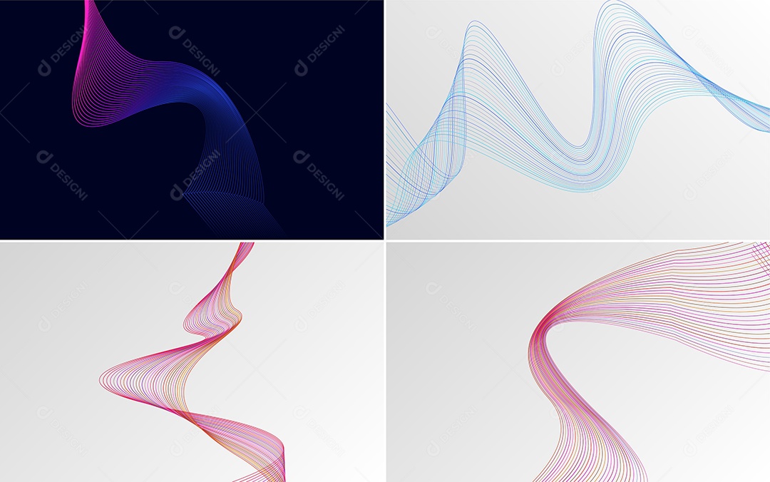 Conjunto de Padrões Geométricos de Linhas Vetor EPS