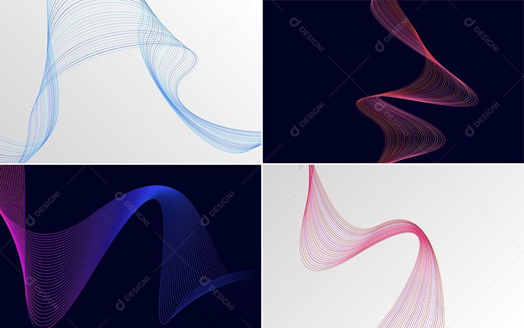 Conjunto de Padrões Geométricos de Linhas Vetor EPS