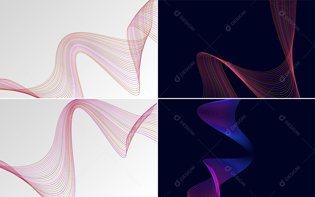 Conjunto de Padrões Geométricos de Linhas Vetor EPS