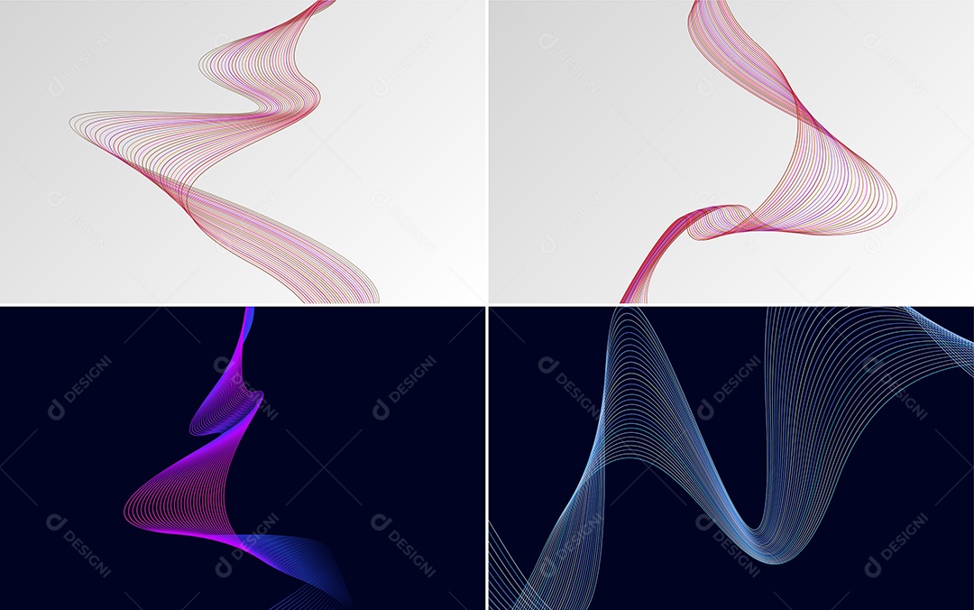 Conjunto de Padrões Geométricos de Linhas Vetor EPS