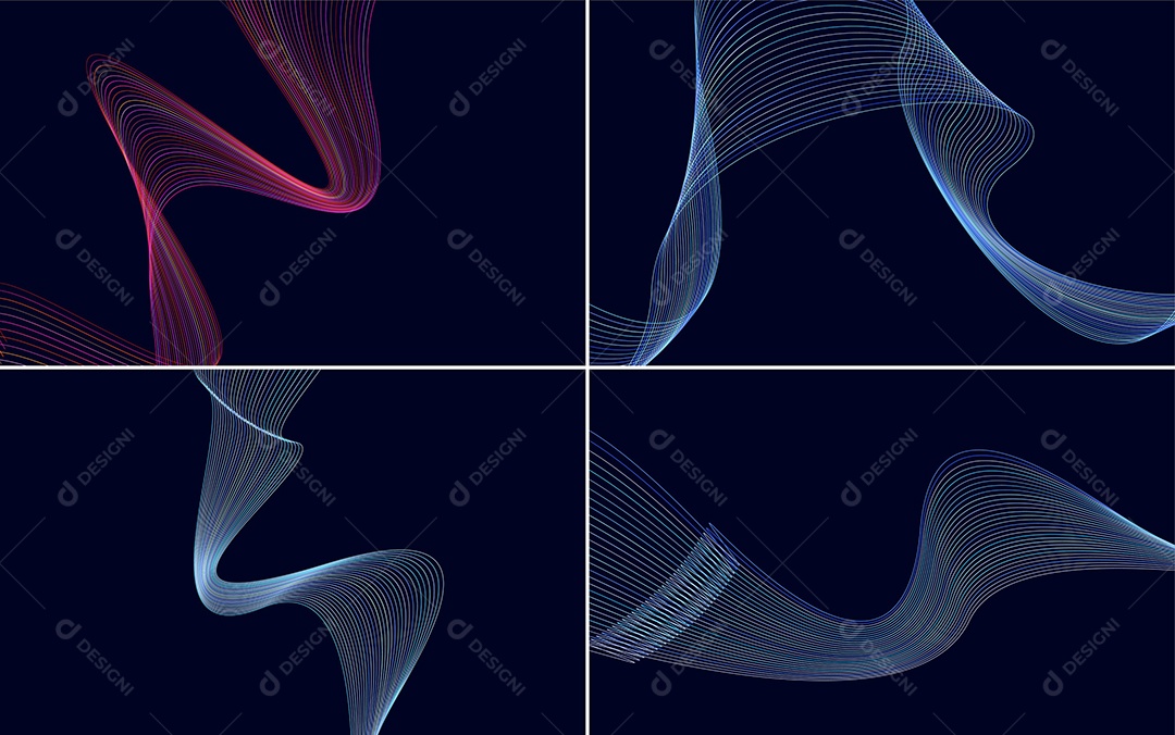 Conjunto de Padrões Geométricos de Linhas Vetor EPS