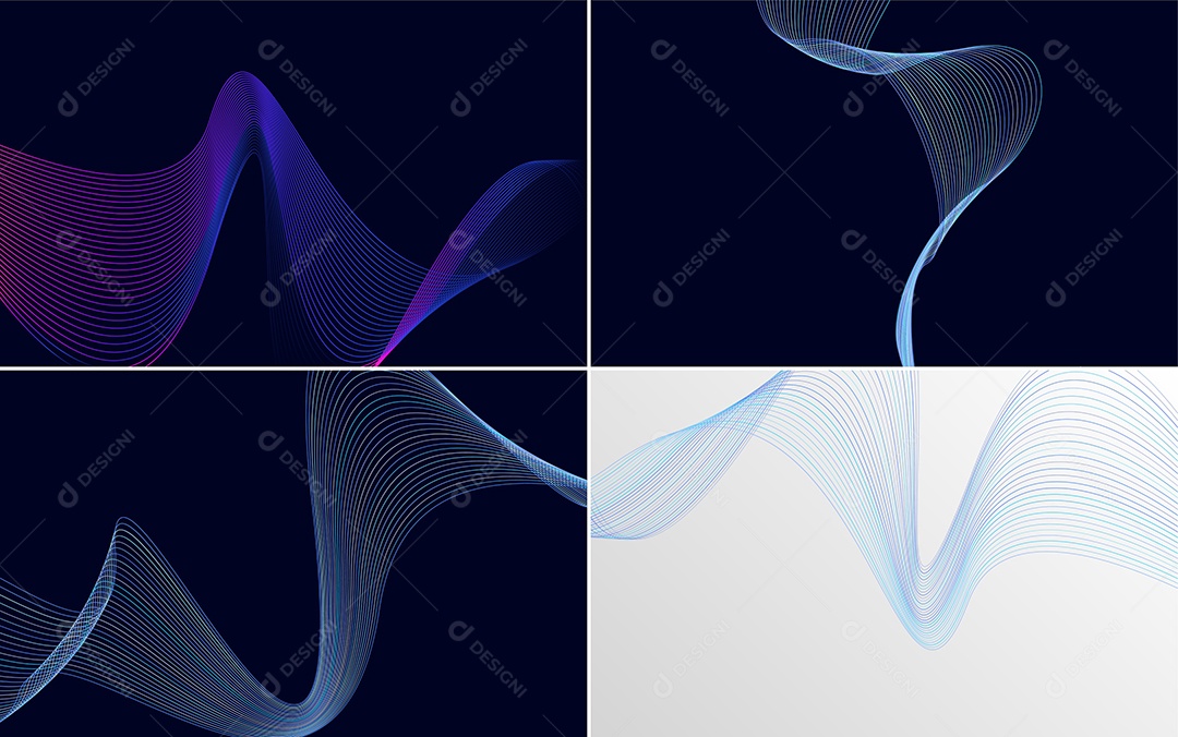Conjunto de Padrões Geométricos de Linhas Vetor EPS