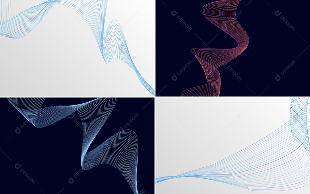 Conjunto de Padrões Geométricos de Linhas Vetor EPS