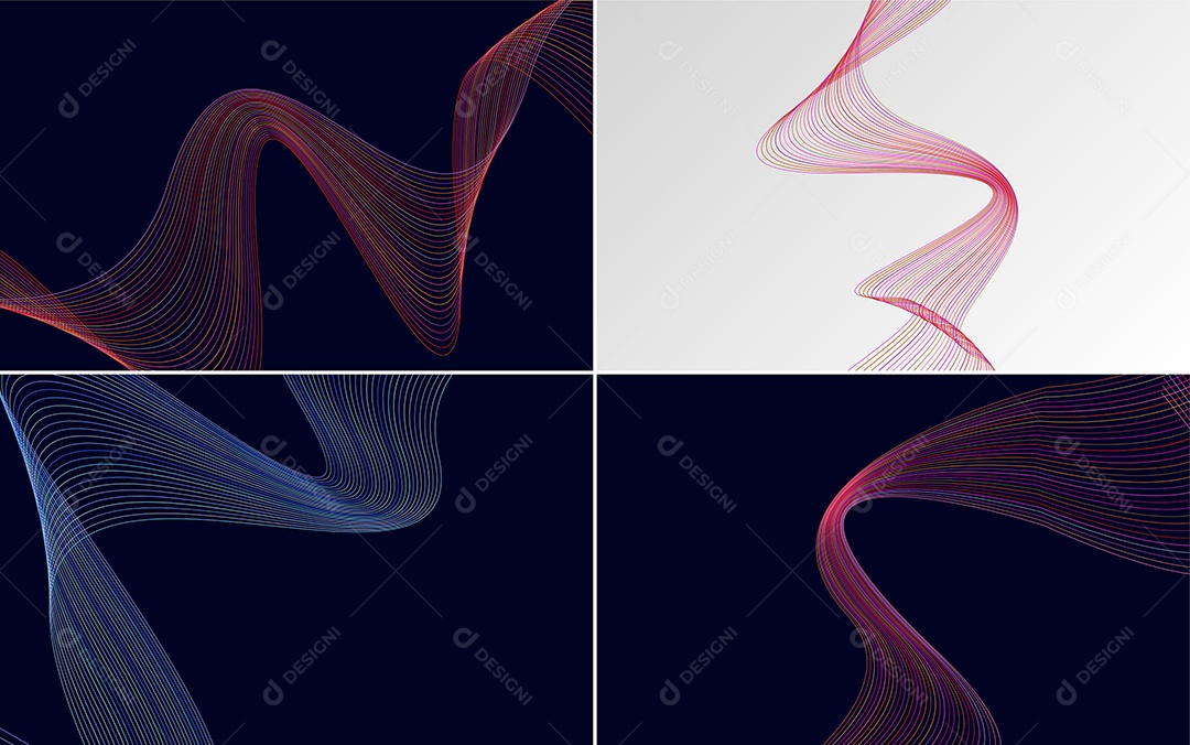 Conjunto de Padrões Geométricos de Linhas Vetor EPS