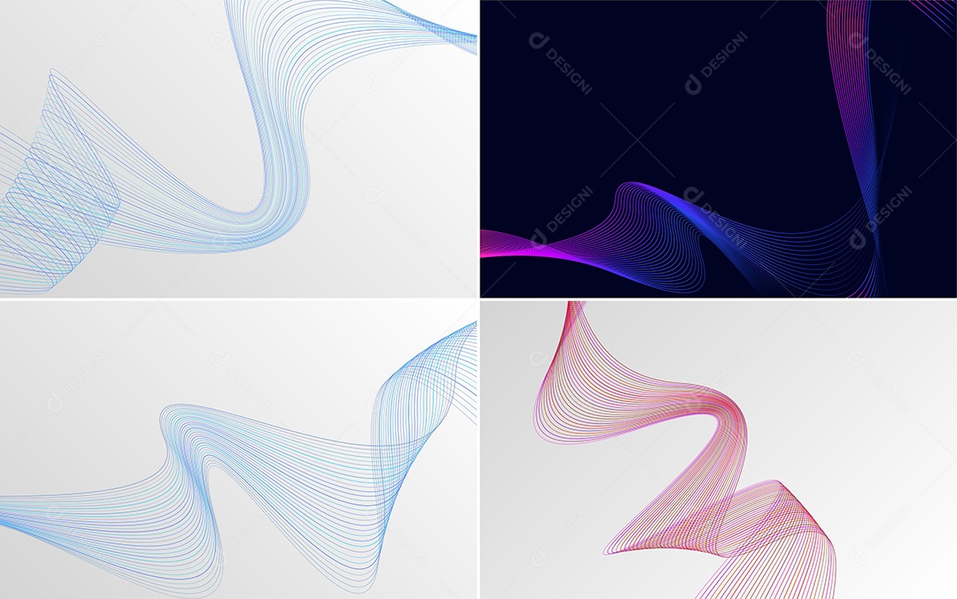 Conjunto de Padrões Geométricos de Linhas Vetor EPS