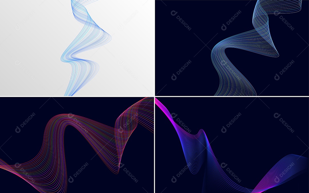 Conjunto de Padrões Geométricos de Linhas Vetor EPS