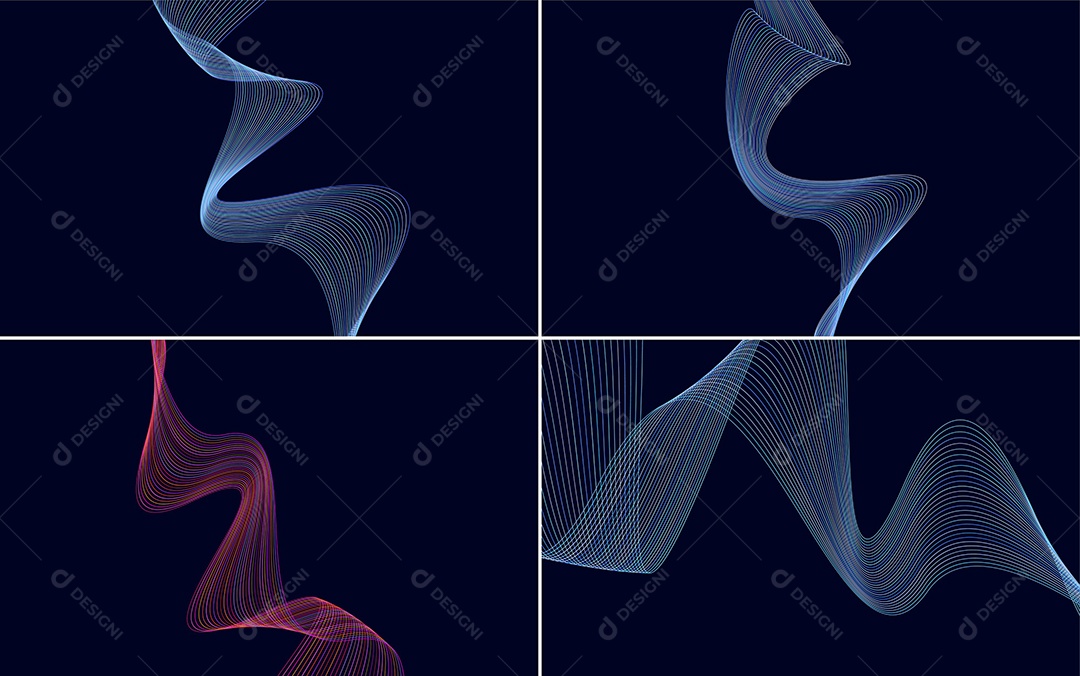 Conjunto de Padrões Geométricos de Linhas Vetor EPS